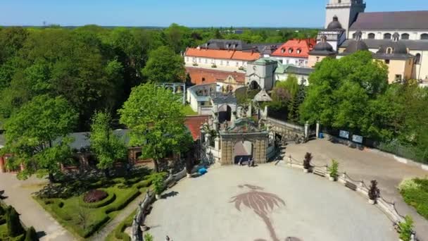 Aerial View Jasna Gora Monastery Czestochowa High Quality Footage — стоковое видео