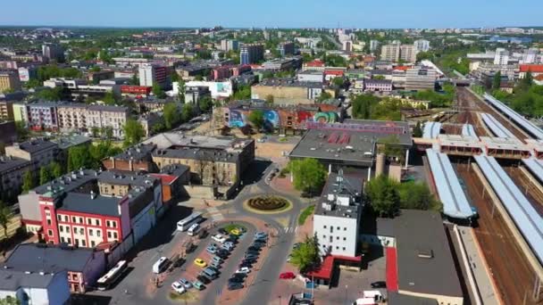 Aerial View Czestochowa Train Station Beautiful Footage High Quality Footage — Stok video