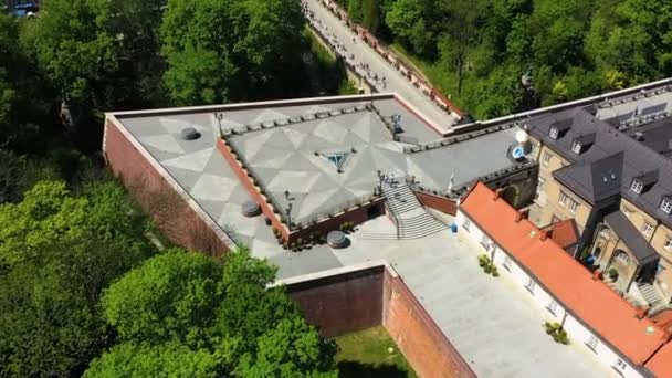 Aerial View Jasna Gora Monastery Czestochowa High Quality Footage — 图库视频影像