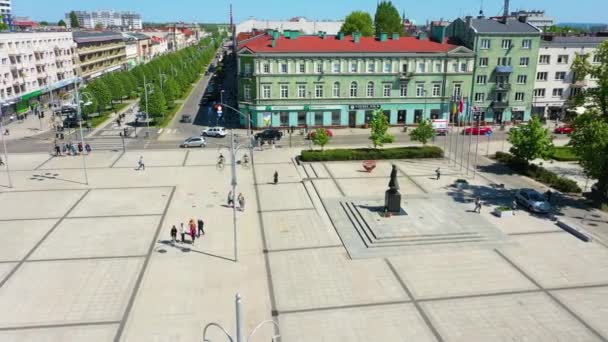 Aerial View Monument Center Czestochowa Beautiful Poland High Quality Footage — 비디오