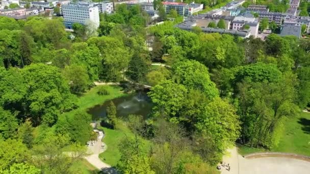 Aerial View Park Stanislawa Staszica Czestochowa High Quality Footage — ストック動画