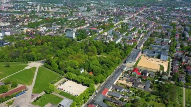 Aerial View Park Stanislawa Staszica Czestochowa High Quality Footage — 图库视频影像
