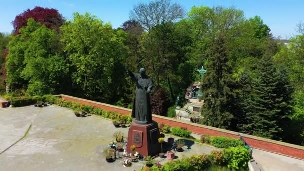 Aerial View Popes Monument Jasna Gora Czestochowa High Quality Footage — 图库视频影像