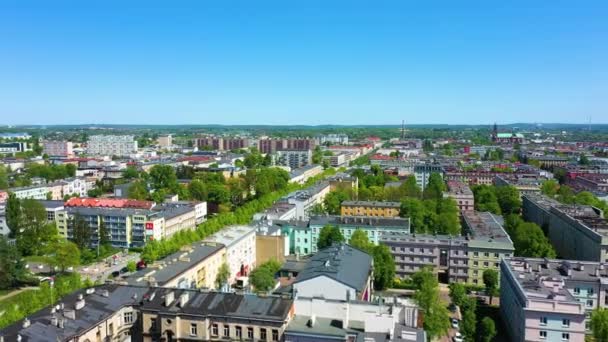 Aerial View Longest Avenue Promenade Czestochowa Deptak Aleje High Quality — Stock Video