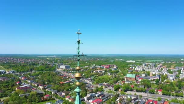 Aerial View Jasna Gora Monastery Czestochowa High Quality Footage — стокове відео