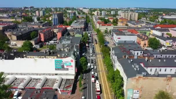 Aerial View Downtown Czestochowa Beautiful Poland High Quality Footage — Αρχείο Βίντεο