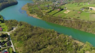 San River in Solina Bieszczady Hava Kuvvetleri Polonya. Yüksek kalite 4k görüntü