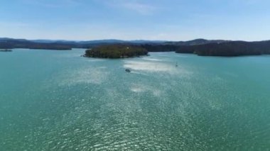 Solina Lake Aerial View Bieszczady Poland. High quality 4k footage