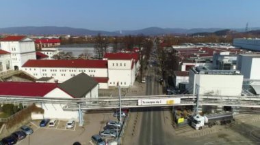 Zywiec Brewery Museum Aerial View. High quality 4k footage