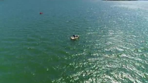 Water Bike Solina Lake Bieszczady Aerial Poland High Quality Footage — Stok video