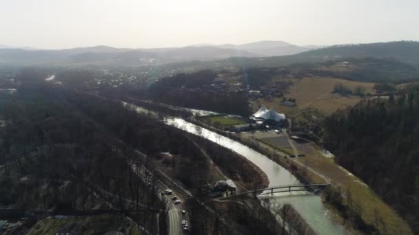 Panorama Amphitheater Zywiec Polish Aerial View High Quality Footage — стокове відео
