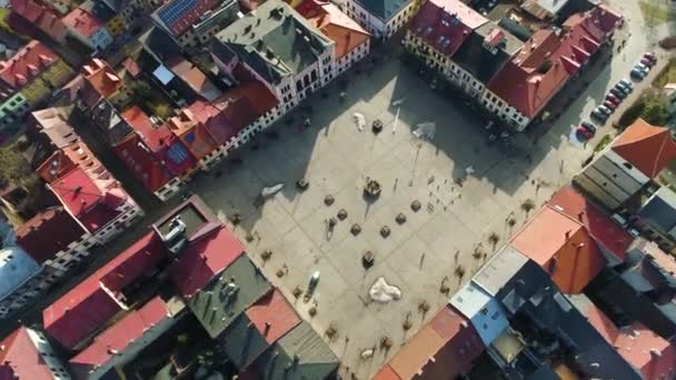 Market Square Zywiec Polish Aerial View High Quality Footage — Video