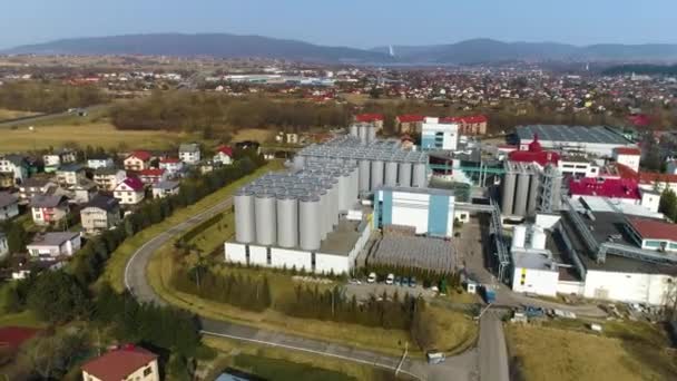 Zywiec Bira Fabrikası Hava Manzarası Nın Güzel Çekimi Yüksek Kalite — Stok video