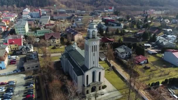 在Zywiec Aerial View的Florians Church 高质量的4K镜头 — 图库视频影像
