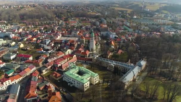 Zentrum Zywiec Polnische Luftaufnahme Hochwertiges Filmmaterial — Stockvideo