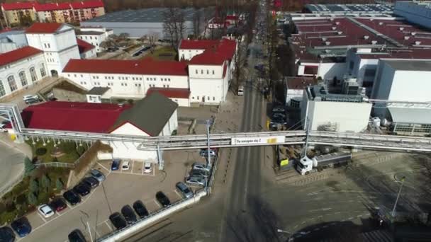 Pivovarské Muzeum Zywiec Aerial View Vysoce Kvalitní Záběry — Stock video