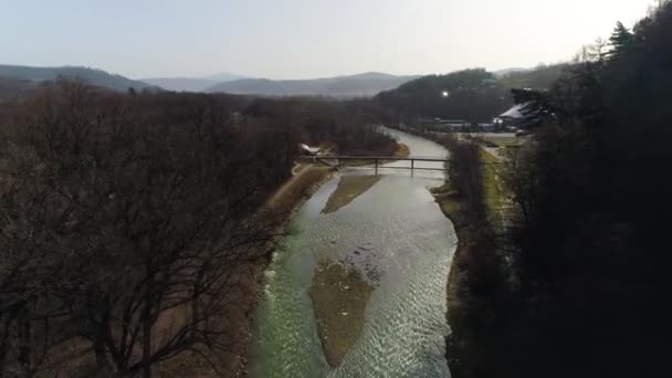 Sola Nehri Zywiec Teki Amfitiyatro Polonya Hava Manzarası Yüksek Kalite — Stok video