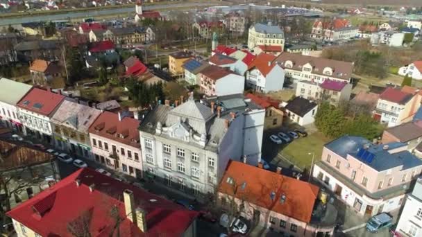 Kosciuszko Straße Zywiec Polnische Luftaufnahme Hochwertiges Filmmaterial — Stockvideo