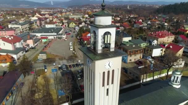 Beautiful Florians Church Zywiec Aerial View High Quality Footage — Stockvideo