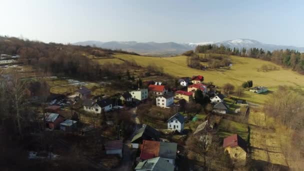 Panorama Hill Zywiec Polish Aerial View High Quality Footage — стокове відео
