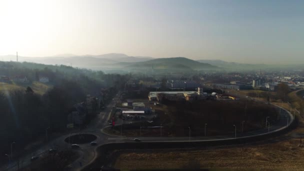 Panorama Vista Aérea Zywiec Imagens Alta Qualidade — Vídeo de Stock