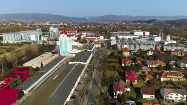 Beautiful Shot Zywiec Brewery Aerial View High Quality Footage — Stockvideo