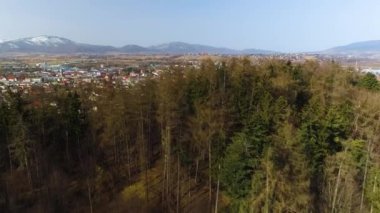 Zywiec 'teki güzel Panorama. Polonya Hava Manzarası. Yüksek kalite 4k görüntü
