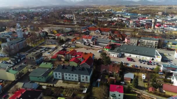 Beautiful Panorama Zywiec Aerial View High Quality Footage — стокове відео