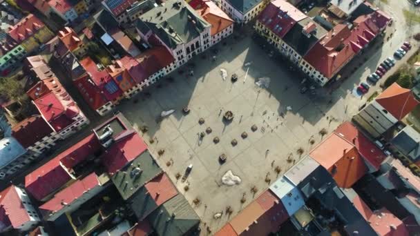 Town Hall Zywiec Aerial View Poland High Quality Footage — Stock video