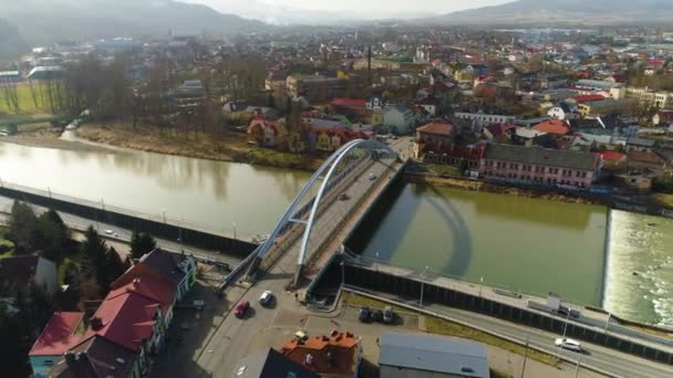 Bridge Sola Zywiec Polish Aerial View High Quality Footage — Stok Video