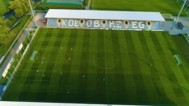 Kotwica Kolobrzeg Stadium Aerial View Poland. High quality 4k footage