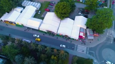 Gift Shops Kolobrzeg Aerial View Poland. High quality 4k footage