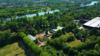Marina Hayvanat Bahçesi Wroclaw Hava Manzaralı Polonya. Yüksek kalite 4k görüntü
