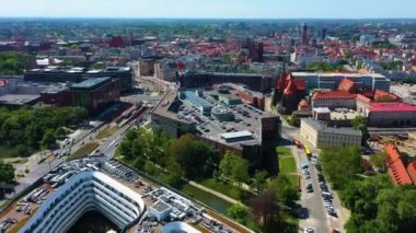 Mercure Wroclaw Centrum Aerial View Poland. High quality 4k footage