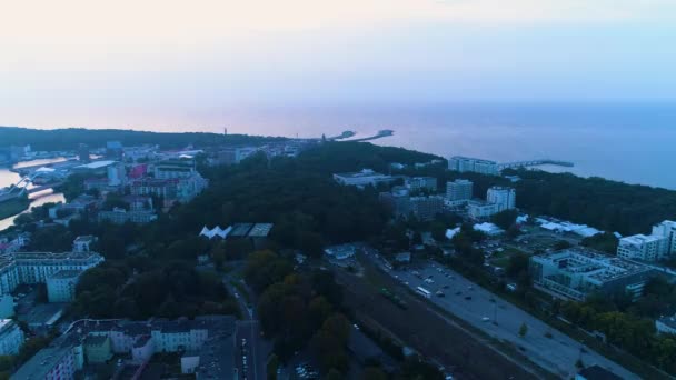 Kolobrzeg Hava Manzarası Güzel Polonya Yüksek Kalite Görüntü — Stok video
