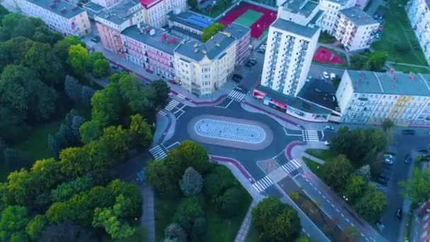 Döner Kavşak Stefan Lipicki Kolobrzeg Hava Görüntülü Polonya Yüksek Kalite — Stok video