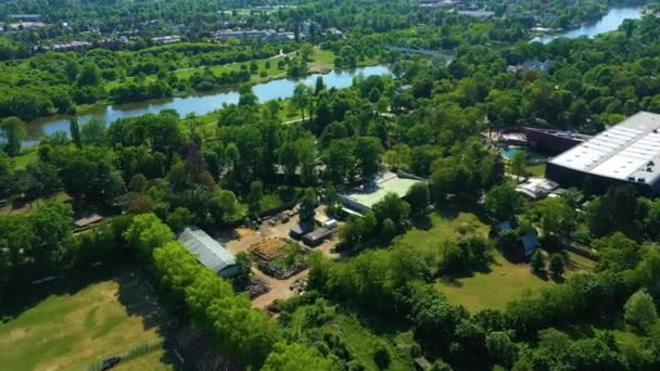 Marina Zoo Wroclaw Aerial View Poland High Quality Footage — Stock videók