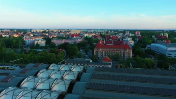 Dworzec Wrocławski Panorama Polska Widok Lotu Ptaka Wysokiej Jakości Materiał — Wideo stockowe