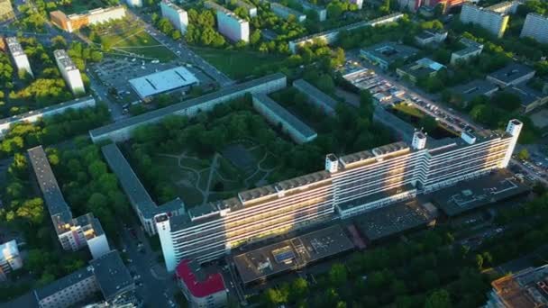 Skyscrapers Wroclaw Powstancow Slaskich Poland Aerial View High Quality Footage — Stockvideo