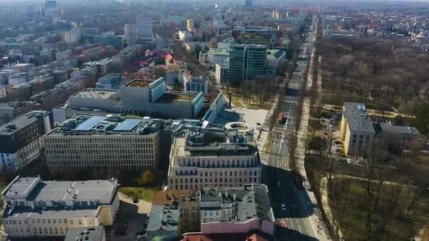 Ogrod Saski Garden Lublin Aerial View Poland High Quality Footage — Video
