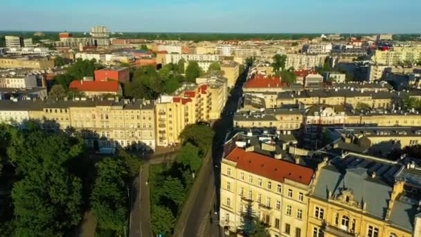 Komuny Paryskiej Wroclaw Poland Aerial View Imágenes Alta Calidad — Vídeo de stock
