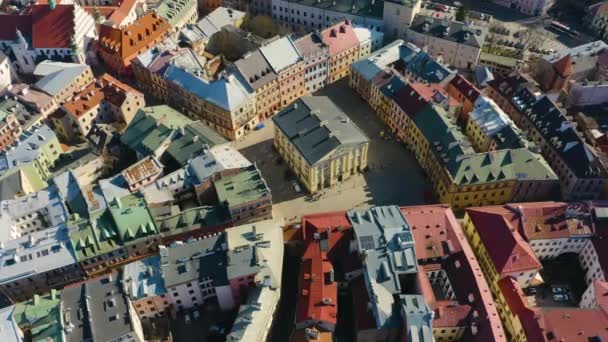 Стара Міська Площа Lublin Rynek Stare Miasto Aerial View Poland — стокове відео
