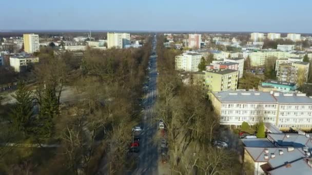 Skwer Niepodleglosci Pulawy Independence Square Aerial View Polen Hoge Kwaliteit — Stockvideo