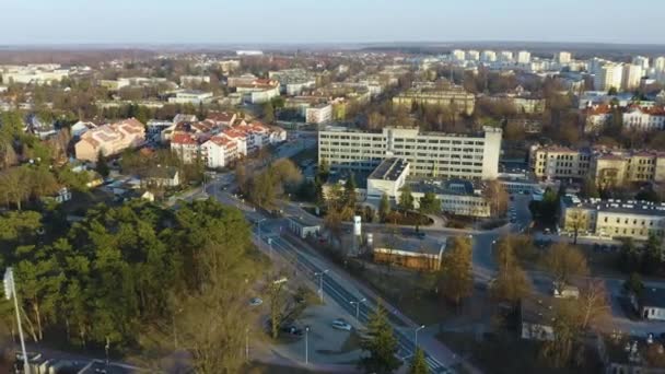 Szpital Pulawy Hospital Aerial View Poland High Quality Footage — Stock Video