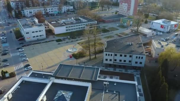 Fryderyk Chopin Square Pulawy Aerial View Polonia Imágenes Alta Calidad — Vídeo de stock