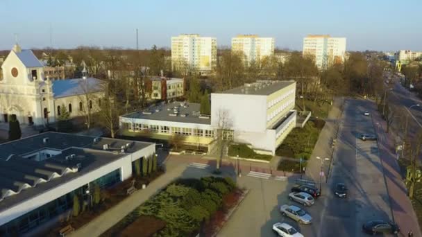 Sad Rejonowy Pulawy District Court Aerial View Poland High Quality — Stock Video