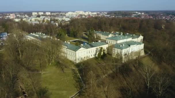 Czartoryski Museum Pulawy Muzeum Aerial View Poland High Quality Footage — Stock videók