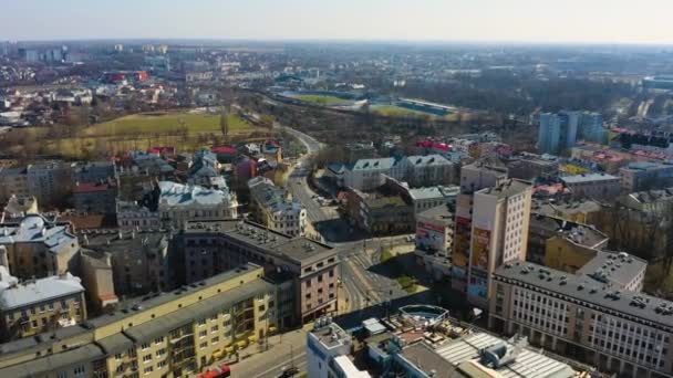 Panorama Lublin Aerial View Poland High Quality Footage — Stockvideo