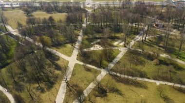 Park Ludowy Lublin Aerial View Poland. High quality 4k footage
