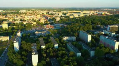 Beautiful Panorama Wroclaw Aerial View Poland. High quality 4k footage